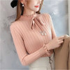 秋冬木耳边针织衫女2020加厚时尚洋气修身毛衣配大衣内搭打底衫潮 商品缩略图2