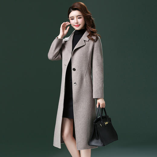 双面羊毛大衣女2020秋冬装流行毛呢外套长款过膝修身大红色大衣新 商品图3