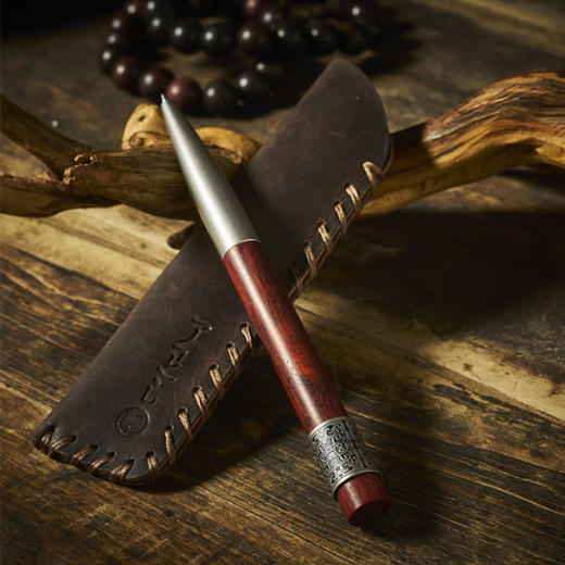 钢木转筒签字笔-轮回小叶紫檀 商品图1