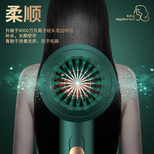 【“平价戴森”吹风机】高颜值外观、磨砂质感；超大风量，快速干发，风过之处，即乃精华，超高颜值黑科技，负离子水润沙龙级别电吹风 商品图1