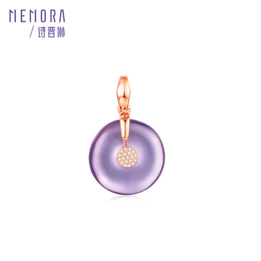 【一口价福利款】玫瑰色18K金紫晶平安扣吊坠CP0148 商品图1