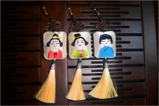 【手5】虎头、青花瓷、比心、仕女、葫芦、四叶草、水仙花、梅兰竹菊（闵行非遗项目香囊制作技艺） 商品图7