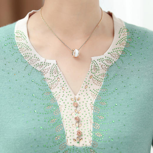 BY-7505秋冬季羊毛衫中老年女士T恤针织衫 商品图3