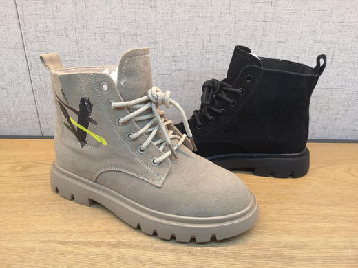 2019秋冬新款豪行29351773时尚厚底牛皮短靴舒适休闲女鞋单靴正品 商品图4