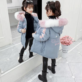YXFS-WT823加厚大毛领儿童冬装棉衣童装女童棉服中大童外套