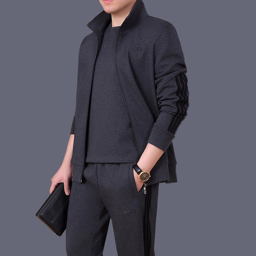 SP-中老年运动套装男秋冬季三件套加绒爸爸装大码中年男士休闲运动服 商品图1