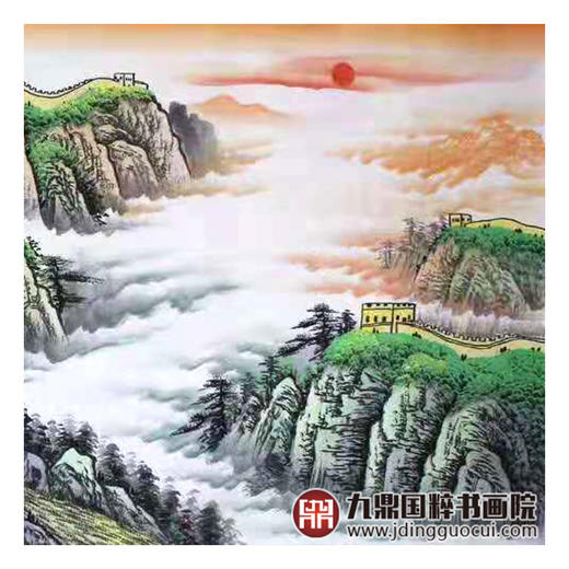 高云鹏《旭日东升长城雄姿》68*178cm 山水横幅作品 办公室/客厅挂画长城作品 商品图6