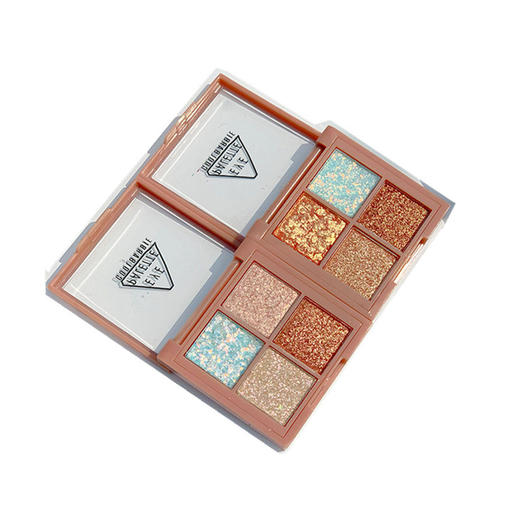 Coolbabie 迷你四色眼影盘4色亮片闪粉跳跳糖珠光哑光 四宫格眼影七夕情人节 商品图4