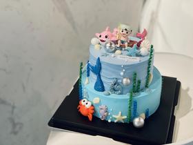 海洋王国主题宝宝生日奶油蛋糕