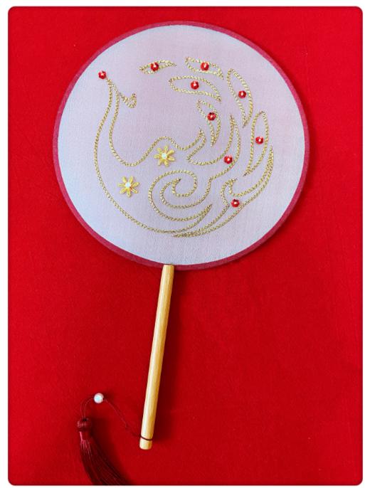 【手3】团扇刺绣(钉金绣+珠绣) 商品图0
