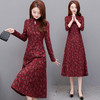YWE-TYH-7080冬装新款减龄时尚貂绒印花连衣裙 商品缩略图1
