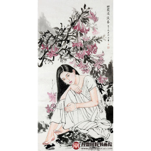 宋廷军《闲花淡淡香》68*138cm 人物竖幅作品 玄关/客厅/走廊挂画 商品图1