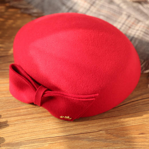 LLFS-FW121003空姐礼帽画家帽子秋冬新款女士羊毛贝雷帽 商品图2