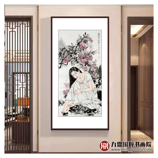 宋廷军《闲花淡淡香》68*138cm 人物竖幅作品 玄关/客厅/走廊挂画 商品图3