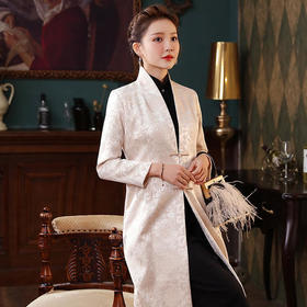 XGT-T2491修身舒适软提花中国风夹棉旗袍外套