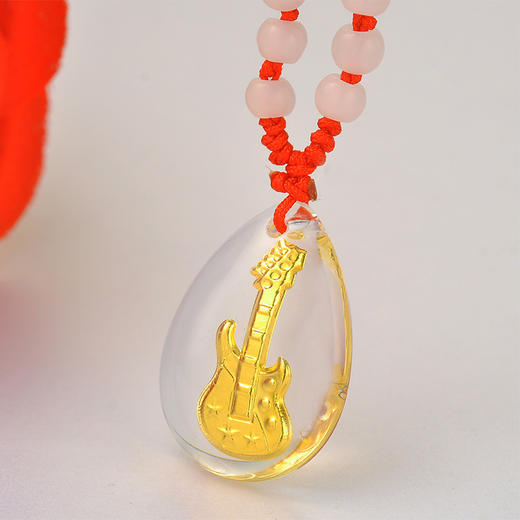 金色琴弦吊坠金镶玉白水晶送女友闺蜜节日生日礼物 商品图5