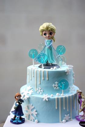 新款艾莎 奶油蛋糕 （图片效果为8+6双层）