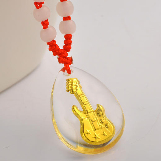 金色琴弦吊坠金镶玉白水晶送女友闺蜜节日生日礼物 商品图3