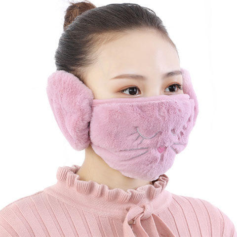 【不惧寒冬 护耳口罩】女士口耳罩一体护耳冬户外骑行加厚毛绒口罩居家日用 商品图2