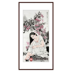 宋廷军《闲花淡淡香》68*138cm 人物竖幅作品 玄关/客厅/走廊挂画