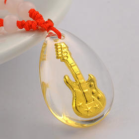 金色琴弦吊坠金镶玉白水晶送女友闺蜜节日生日礼物