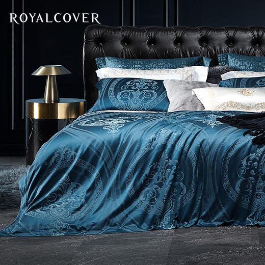 罗卡芙   100支全棉贡缎色织大提花四件套/威斯利花园【赠：米兰达大豆冬被+指定款枕芯】 商品图0