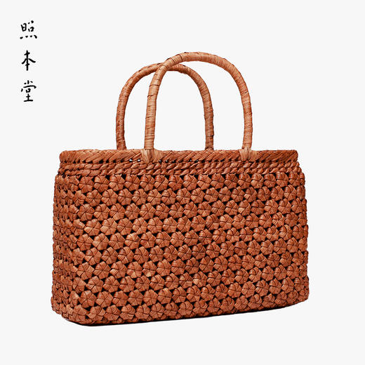 葡萄藤宽版六角花手编包手提包 商品图1