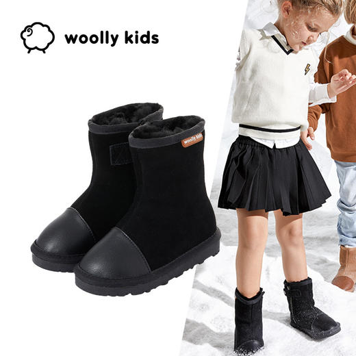 现货  澳洲 woolly kids 秋冬新款鞋男女童皮毛一体艾布纳雪地靴 商品图2