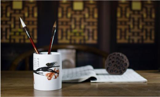 景德镇瓷匠笔筒/款式随机文具书法绘画美术工具 商品图1