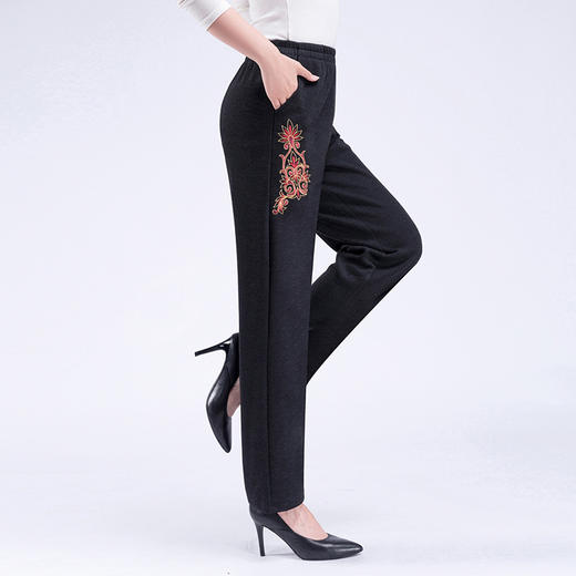 YMS-AA7849中老年人女裤秋冬款长裤外穿奶奶宽松妈妈加绒裤 商品图1