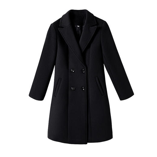 QZT-A1991职业呢子大衣女中长款秋季夹棉外套通勤修身工装 商品图3