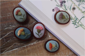 【学1】欧式刺绣蓟花胸针制作