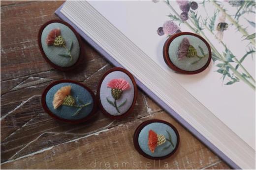 【学1】欧式刺绣蓟花胸针制作 商品图0