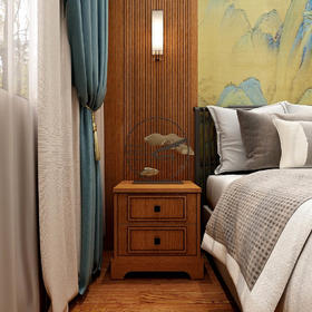 盛唐直棂格床头柜