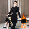 QYXL-1605加绒改良旗袍女中长款中国风复古刺绣加厚祺袍连衣裙 商品缩略图3