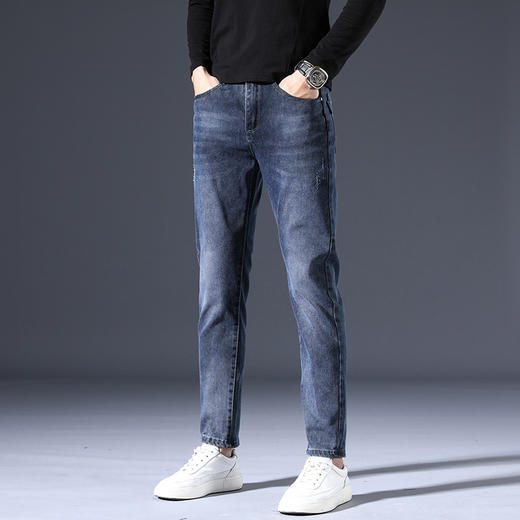 KXD-2020牛仔裤男士潮牌刺绣潮流韩版弹力宽松直筒男装新品休闲裤 商品图1