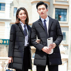 QZT-职业羽绒棉服西装领工作服男女同款保暖气质修身工装