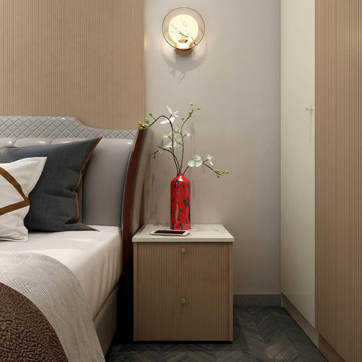 意墨新中床头柜 商品图0