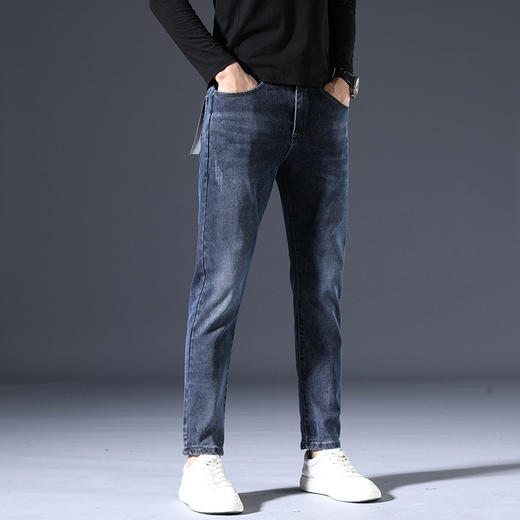 KXD-2020牛仔裤男士潮牌刺绣潮流韩版弹力宽松直筒男装新品休闲裤 商品图2