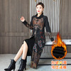 QYXL-1622加绒加厚新款女长款洋气大码秋冬气质复古春秋民族风长裙 商品缩略图2