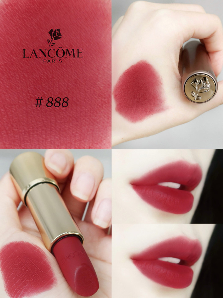 现货▲兰蔻196#胡萝卜色 新版磨砂雾面哑光口红 3.4g 新款粉金管