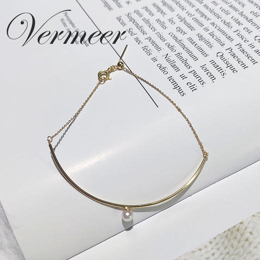 Vermeer日本Akoya海水珍珠925银腕间极致简约珍珠手环手链4mm 商品图1