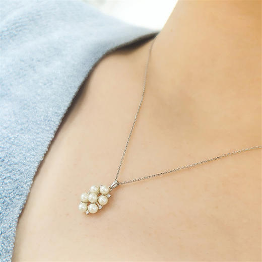 Vermeer日本Akoya海水珍珠925银公主方形项链3mm 商品图4