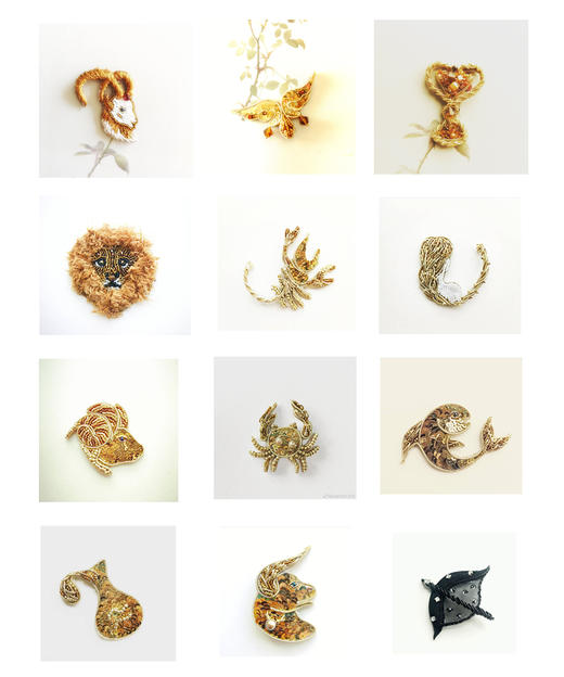 【云端刺绣】天秤座刺绣胸针 商品图2