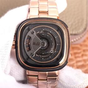 SV七个xqw，原装316L不锈钢表带，市场z高版本，男士腕表，自动机械机芯，钢表带+送皮表带，密底。