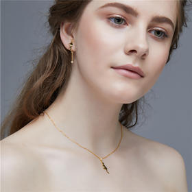 Vermeer日本akoya海水珍珠项链灵动猫咪925银3mm