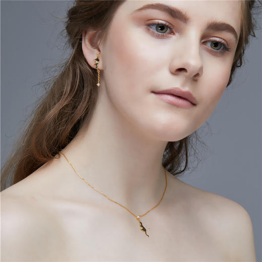 Vermeer日本akoya海水珍珠项链灵动猫咪925银3mm 商品图0