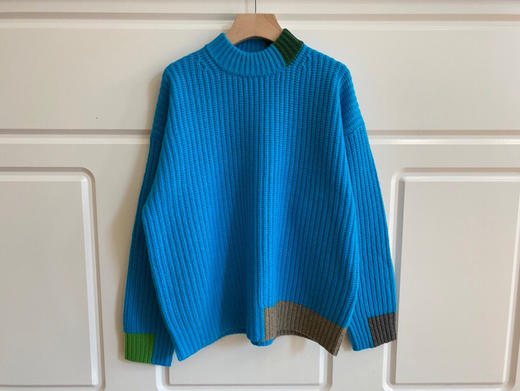 不规则拼色羊毛毛衣88xy