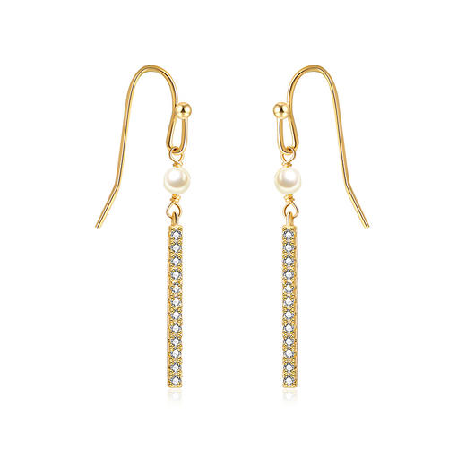 Vermeer日本Akoya海水珍珠14K包金精致婉约耳畔灵动耳勾耳坠3mm 商品图4