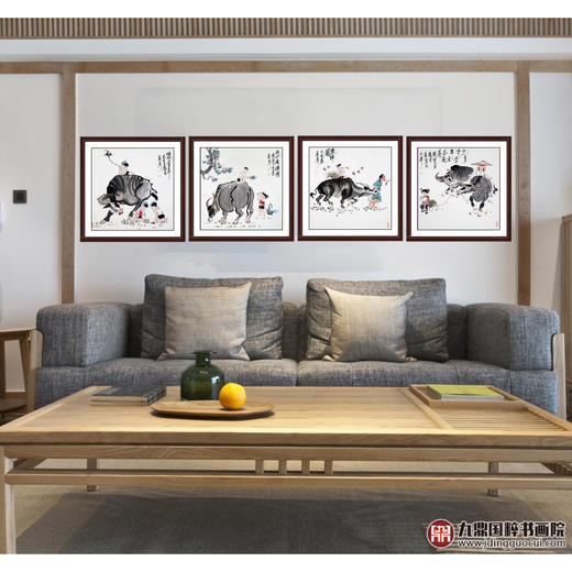 吴运广《忆童年》68cm*68cm*4 人物斗方作品 客厅/茶室挂画 商品图4